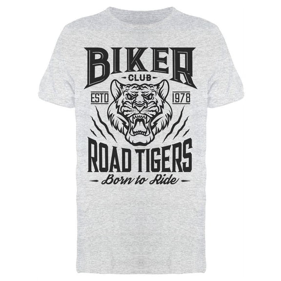 Poster. Biker Club, Road Tigers T-Shirt Men -Image by Shutterstock, Male Medium