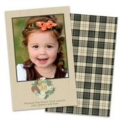 Personalized Plaid Joy Photo Holiday Card