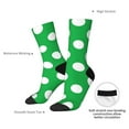 thumbnail image 4 of Hirioo Green And White Polka Dot Pattern Adult Middle Tube Socks Breathable Sock Non-Pilling,Contrasting Color Design, 4 of 6