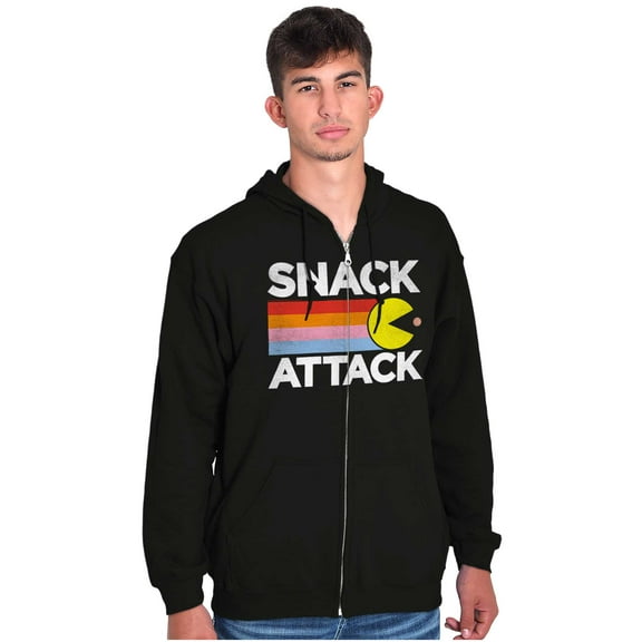 PACMAN Snack Attack Hungry Hangry Zip Up Hoodie Men's Women's Brisco Brands S