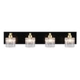 thumbnail image 3 of Aspen Creative 62324, Bathroom Vanity 4 Lights Fixture, 28" W x 5-5/8" H x 5-1/4" E, Matte Black & Warm Brass Finish, Bulb Not Included, 3 of 7