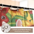 thumbnail image 5 of 4-Piece Bathroom Set with Waterproof Shower Curtain with Non-Slip Bath Mat, U-Shaped Mat & Toilet Lid Cover Bunnies and Sunflowers, 5 of 8