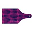 thumbnail image 2 of Magenta Cutting Board, Trippy Zip Style Mix Pattern with Dark Color Effects and Diagonal Linked Lines, Tempered Glass Cutting and Serving Board, Wine Bottle Shape, Fuchsia Purple, by Ambesonne, 2 of 5