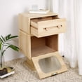 thumbnail image 5 of Miekor Furniture MDF CREATIVE ROTATABLE ROBOT STORAGE SIDE TABLE, NATURAL COLOR 43791, 5 of 12