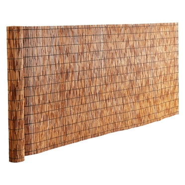 KFFKFF 2 Pack Reed Privacy Screen 4x16.4 ft Outdoor Reed Fencing for Patio & Garden, Decorative Natural Reed Divider for Backyard, Brown