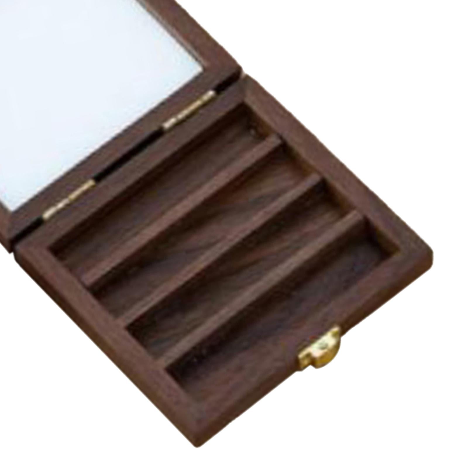 Empty Watercolor Palette with Lid Wooden Acrylic Paint Box with Mixing Area Portable Sketchbook Palette Paint Tray Box for Painters Students WITHOUT 24 Grids