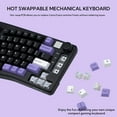 thumbnail image 4 of LEOBOG A75 Alice Keyboard, Tri-Mode Ergonomic Gaming Mechanical Keyboard with RGB Backlit Functional Knob Joystick,75% Layout Hot-Swap Gasket Custom Keyboards for Win Mac PC Gamer-Purple, 4 of 7