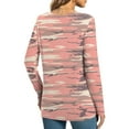 thumbnail image 4 of Youmylove Women T-Shirts Fall Winter Casual Christmas Flower Printed T Shirts Long Sleeve Leisure Stylish Tunic Tops Front Twist Crew Neck T-Shirt, 4 of 5
