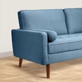 thumbnail image 2 of Koorlian Small Sofa Couch, 2 Seater Fabric Loveseat, Mid Century Modern Couches for Living Room, Button Tufted Seat Cushion, Square Armrest, Blue, 2 of 7