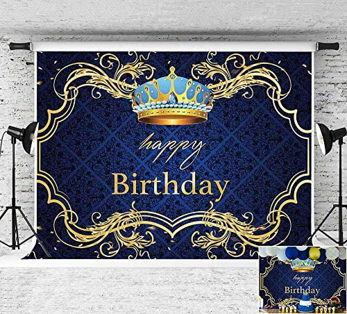 Sensfun 8x6ft Prince 1st Birthday Backdrop Black Boy Gold Crown Photography Background 7x5ft Royal Our Little Prince Turns One Party Banner Decoration Backdrops 