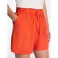 thumbnail image 5 of Time and Tru Women's Linen Blend Shorts, Sizes XS-XXXL, 5 of 6