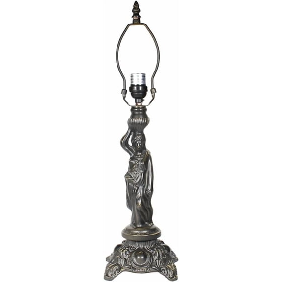 Poseidon Metal Lamp Base, Dark Bronze Finish with Gold Highlights, Nicely Weighted, 21" Tall