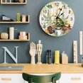 thumbnail image 7 of Wall Clock 12 Inch Retro Tropical Round Silent Decorative Wall Clocks Battery Operated for Living Room Bedroom Kitchen Classroom Decor, Frog Coffee Mushroom Plant Green,Large, 7 of 7