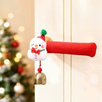Kumdkd White Christmas Door Handle Covers, Plush Polyester Door Knob Decorations, Easy Slip-On Festive Gloves for Home Cabinet & Entry Doors, Reusable Holiday Decor, 7.28x2.17x1.18in Set of 1