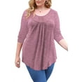 thumbnail image 3 of VERABENDI Women's Plus Size Long Sleeve Casual Tunic Tops Floral Blouses Henley T Shirts for Women, 3 of 6