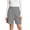 PU75_Dark Gray, variant on Women Dress Shorts Comfy Elastic Waist Shorts Summer Pull On Short Cotton Linen Berduma Shorts Army Green 2XL