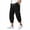 Black, variant on Mens Cotton Linen Capri Pants Casual Fashion Elastic Waist Straight Leg Cropped Pant Zip Up Side Split Lightweight Loose Capris with Pockets