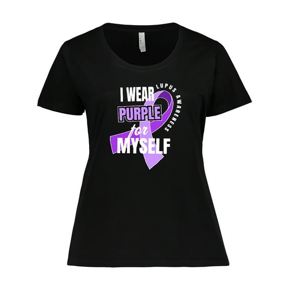Inktastic I Wear Purple for Myself Lupus Awareness Women's Plus Size T-Shirt