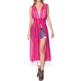 thumbnail image 4 of HAPPY BAY Women's Chiffon Summer Beach Open Front Lightweight Beachwear Duster Kimono Cardigan for Women M-L Raspberry_AB882, 4 of 4