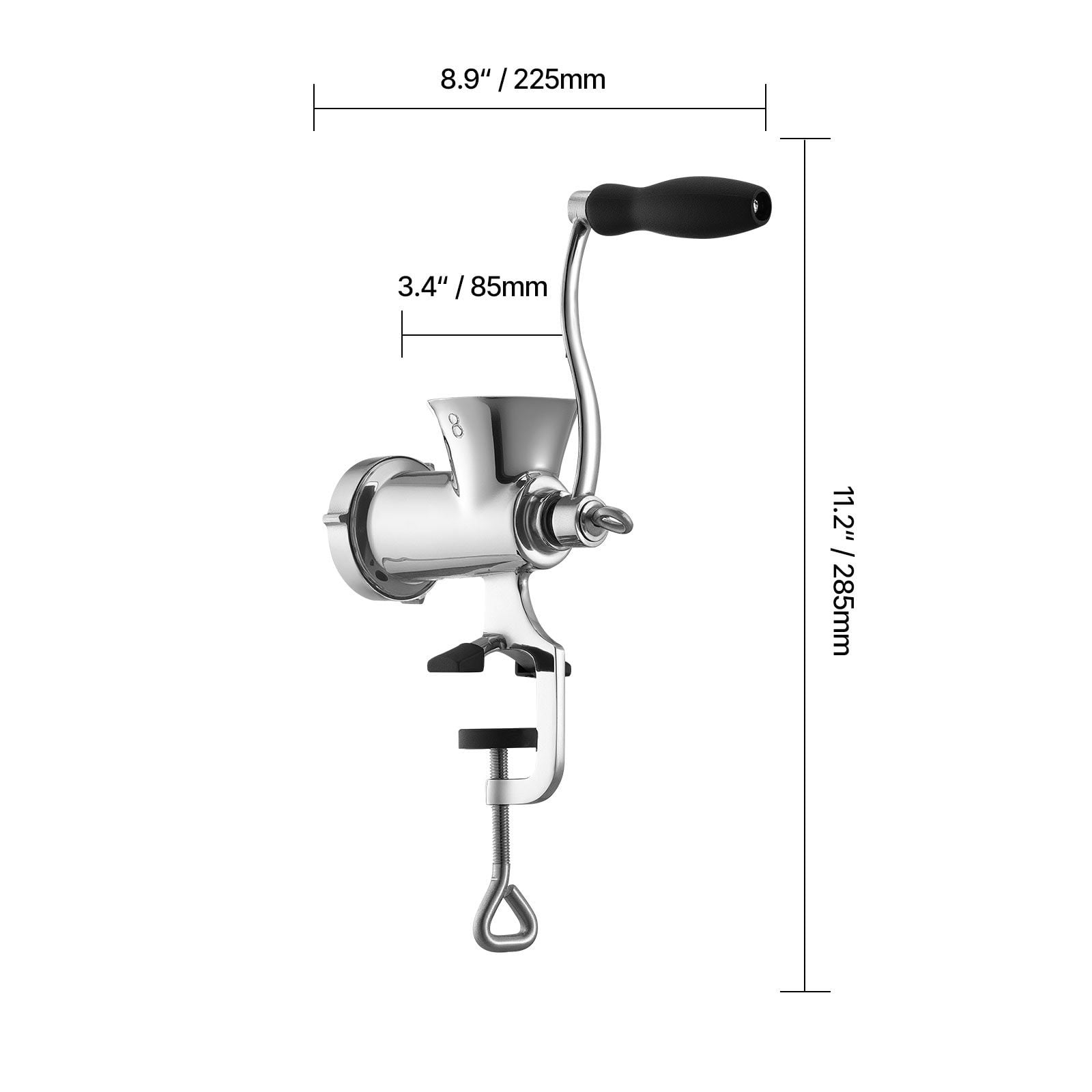 Manual Meat Grinder 304 Stainless Steel Table Clamp with Sausage Tubes for Kitchen Barbecue Camping