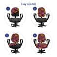 thumbnail image 4 of Vintage Office Chair Slipcover, Traditional Paisley Motifs Pattern Oriental Design Flower Ornaments Curvy Antique, Stretch Decorative Fabric Cover, Standard Size, Purple Yellow, by Ambesonne, 4 of 5