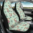 thumbnail image 3 of ZIATUBLE Highland Cow Auto Front Seat Cover Palm Leaf Saddle Blanket for Bucket Seat Washable Car Seat Covers for Front Seats Auto Interior Accessories for Most Cars SUV Sedan, 3 of 7