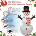 thumbnail image 2 of Christmas Inflatables Snowman Lighted  Inflatable Christmas Garden Yard Lawn Decoration with Built in Fan and Anchor Ropes 5 Feet Tall, 2 of 8