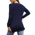 thumbnail image 3 of TEMOFON Womens tunic top Long Sleeve fall v neck Shirt Going Out Plain Color Basic Top Fashion Tunics Tee Blouse clothes, 3 of 5