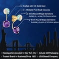 thumbnail image 2 of Gem Stone King 14K Yellow Gold Purple Amethyst and Simulated White Opal Stud Earrings for Women | 3.00 Cttw | Gemstone February Birthstone | Round 6MM, 2 of 4