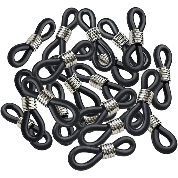 40 Pieces Eyeglass Chain Ends Adjustable Rubber Spectacle End