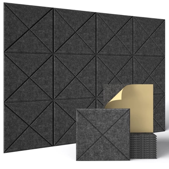 12 Piezas Paneles AcúSticos, Placa de Aislamiento AcúStico, Placa de Aislamiento AcúStico de Pared, para Tratamiento AcúStico, DecoracióN de Pared, Estudio, Etc.