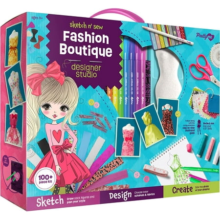 Pretty Me Fashion Design Studio - Sewing Kit for Kids - Girls Arts & Crafts Kits