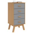 thumbnail image 2 of vidaXL Bedside Cabinet OLDEN Grey and Brown Solid Wood Pine, 2 of 5