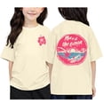 thumbnail image 1 of T-shirts Filles Été Imprimé Recto-Verso Col Rond Manches Courtes Décontracté Beige 10-11 Ans, 1 of 3