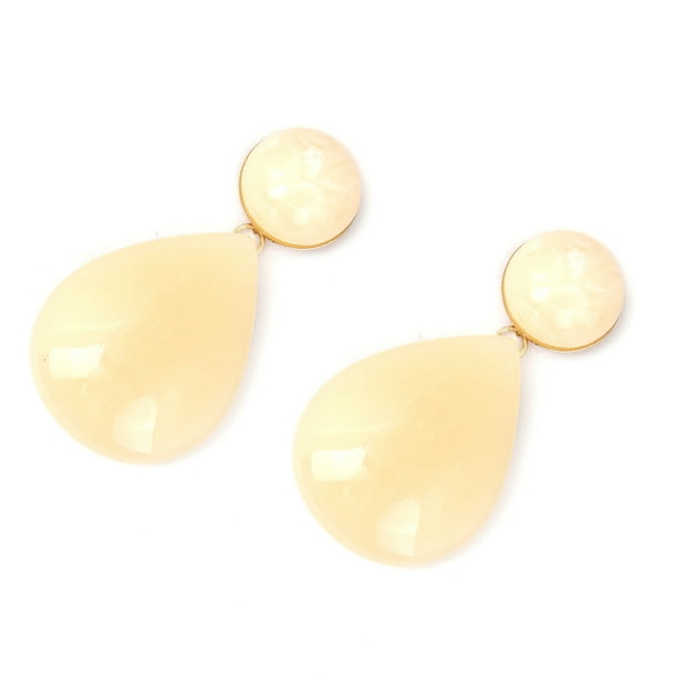 Pendiente de resina Sonducket con colgante de gota blanco para orejas