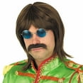 thumbnail image 2 of Fun Shack Mens Brown 60s Pop Wig Moustache Glasses Rock Band Icon Costume Halloween Brown One Size, 2 of 2