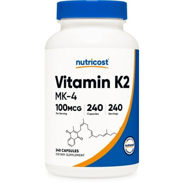 Nutricost Vitamin K2 (MK4) 240 Capsules (100mcg) - Gluten Free & Non-GMO Supplement