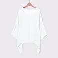 thumbnail image 4 of MIXUE Womens Summer Tops Solid Color Round Neck Long Sleeve Loose Fashion Casual Shirts For Women Tee Shirts Daily-Wear,White,XXXL, 4 of 8