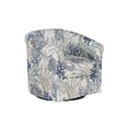 thumbnail image 4 of Linon Home Decor Moriarty Coastal Seashell Swivel Accent Arm Chair Ocean Blue - Coral, 4 of 5