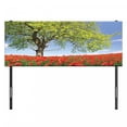 thumbnail image 3 of Poppy Flower Headboard, Landscape of Blooming Poppies on Field Majestic Tree Rural Terrain Habitat, Upholstered Decorative Metal Bed Headboard with Memory Foam, Full Size, Green Red Blue, by Ambesonne, 3 of 4