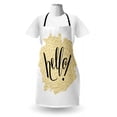 thumbnail image 3 of Hello Apron, Brush Pen Lettering in Mosaic Style Modern Design Background, Unisex Kitchen Bib with Adjustable Neck for Cooking Gardening, Adult Size, Black White Yellow, by Ambesonne, 3 of 4