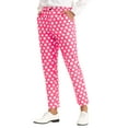 thumbnail image 4 of INSPIRE CHIC Polka Dots Printed Pants for Men's Regular Fit Flat Front Trousers Pink 32, 4 of 4