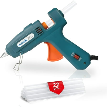 Cowatl Professional Hot Glue Gun and Sticks Set Full Size 60W High Power Fast Heating Heavy Duty Silicone Glue Gun Kit for Crafts, DIY Repairs