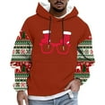 thumbnail image 2 of YueHuiYing Fashion Men’s Casual Christmas Print Kangaroo Pockets Long Sleeve Drawstring Hooded Sweatshirt Top, 2 of 5