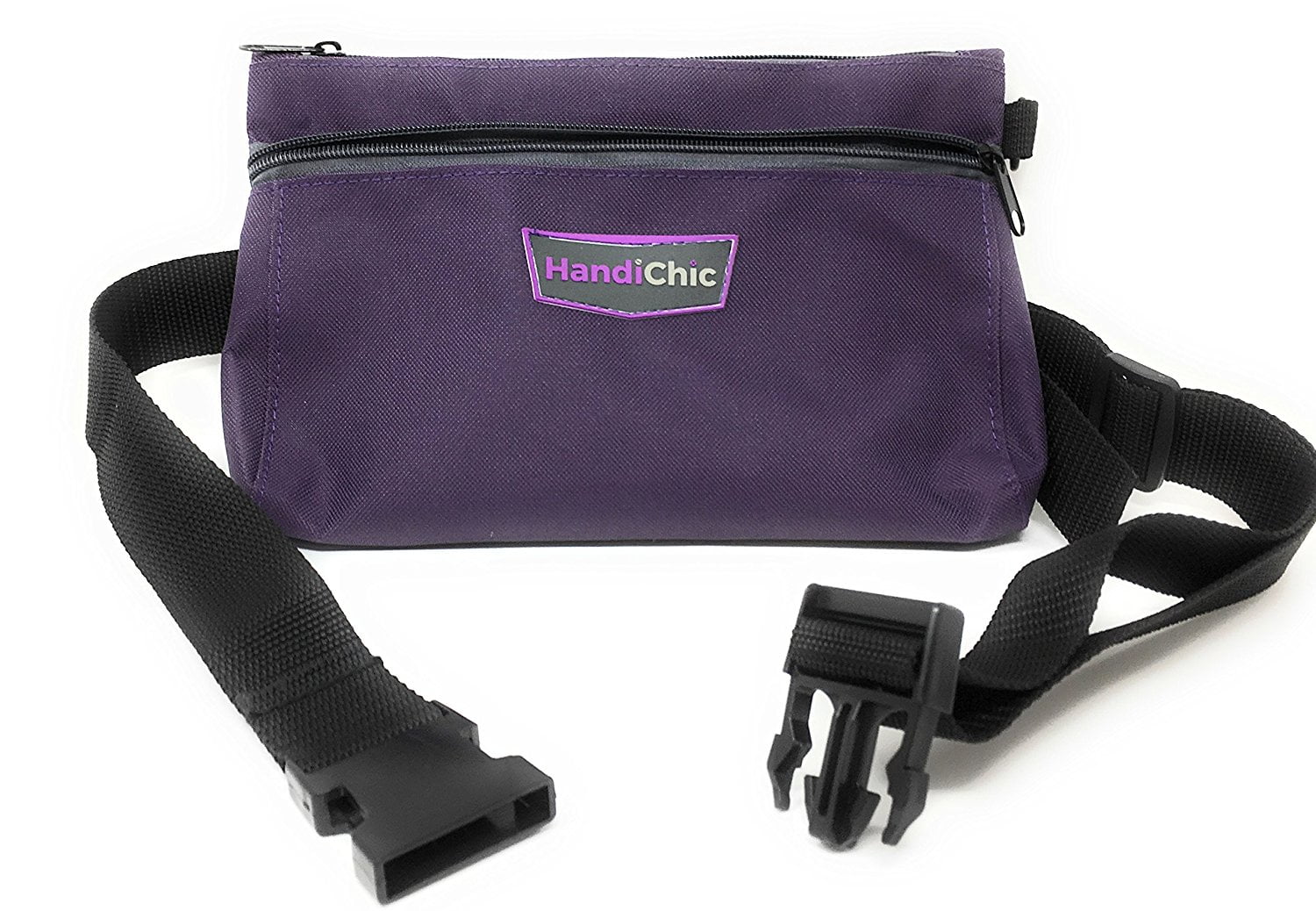 HandiChic Double Pocket Zipper Bag Tool Organizer with Adjustable Poly  Waist Belt (Purple