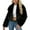 Black, variant on Turilly Womens Ladies Warm Faux Furry Long Coats Jacket Winter Solid Turn Down Collar Outerwear
