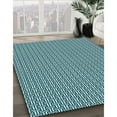thumbnail image 3 of Ahgly Company Machine Washable Indoor Square Transitional Medium Teal Green Area Rugs, 3' Square, 3 of 7