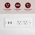 thumbnail image 4 of 3-Tier Rolling Printer Cart with Power Outlets and USB Ports, White Industrial Printer Stand for Office and Home, 4 of 8