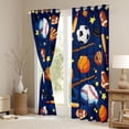 thumbnail image 5 of Homewish Cartoon Ball Print Blackout Curtains Set of 2 (52x84 Each) for Kid, Football Baseball Basketball Window Curtains, Sports Theme Curtains and Drapes, Blackout Curtains Room Decor, 5 of 6