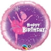 Qualatex 60132 18 in. Birthday Ballerina Flat Foil Balloon Case - Pack of 5